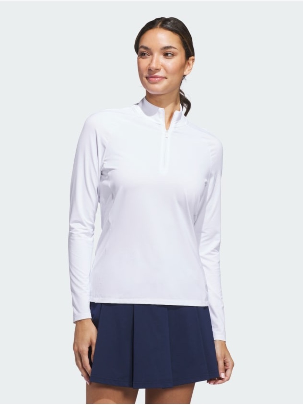 Adidas Golf  light blue Long Sleeve Quarter-Zip Performance Top